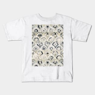 Monochrome Art Deco Marble Tiles Kids T-Shirt